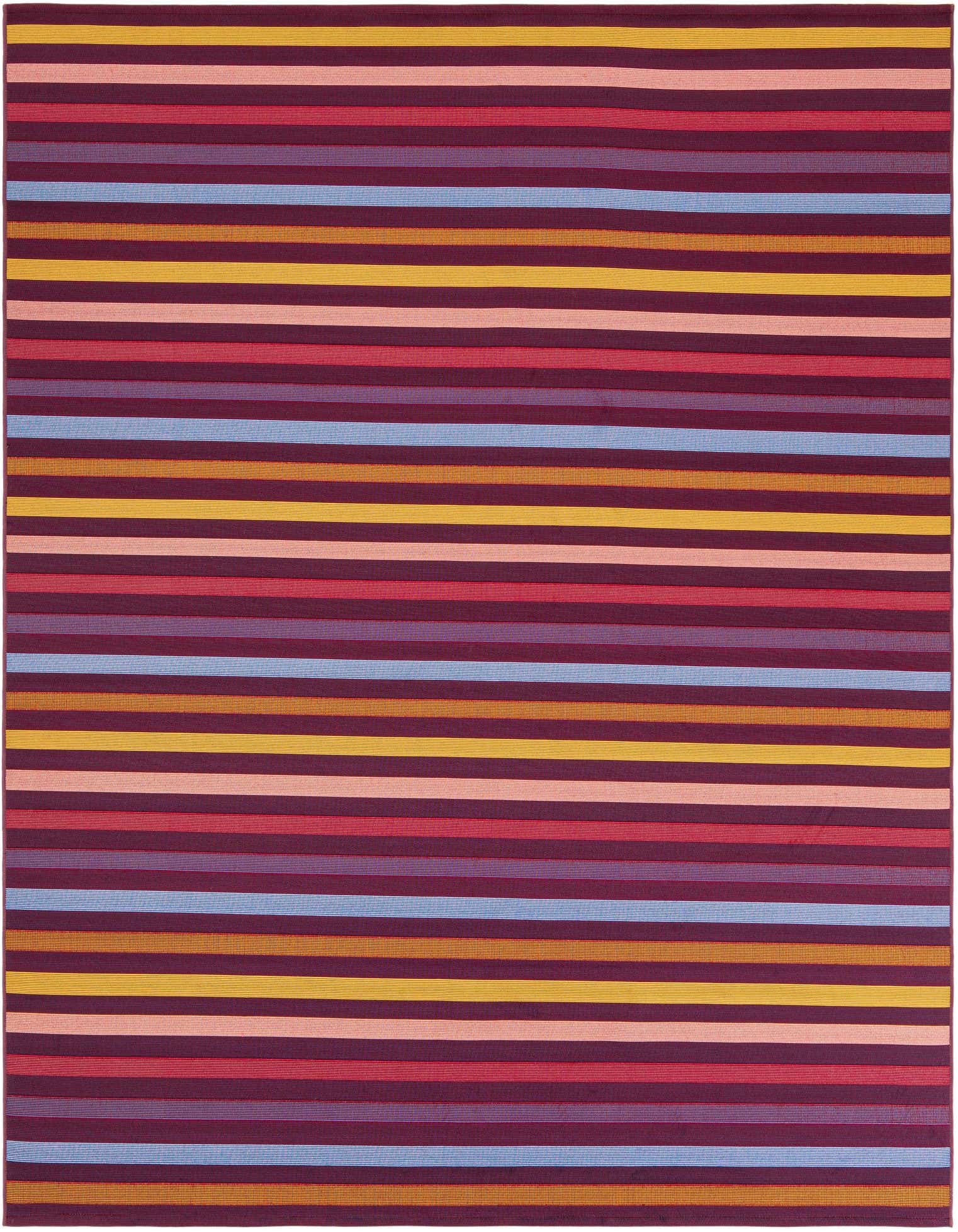 7' 10 x 7' 10 Easy-Clean Striped Indoor / Outdoor Square Rug