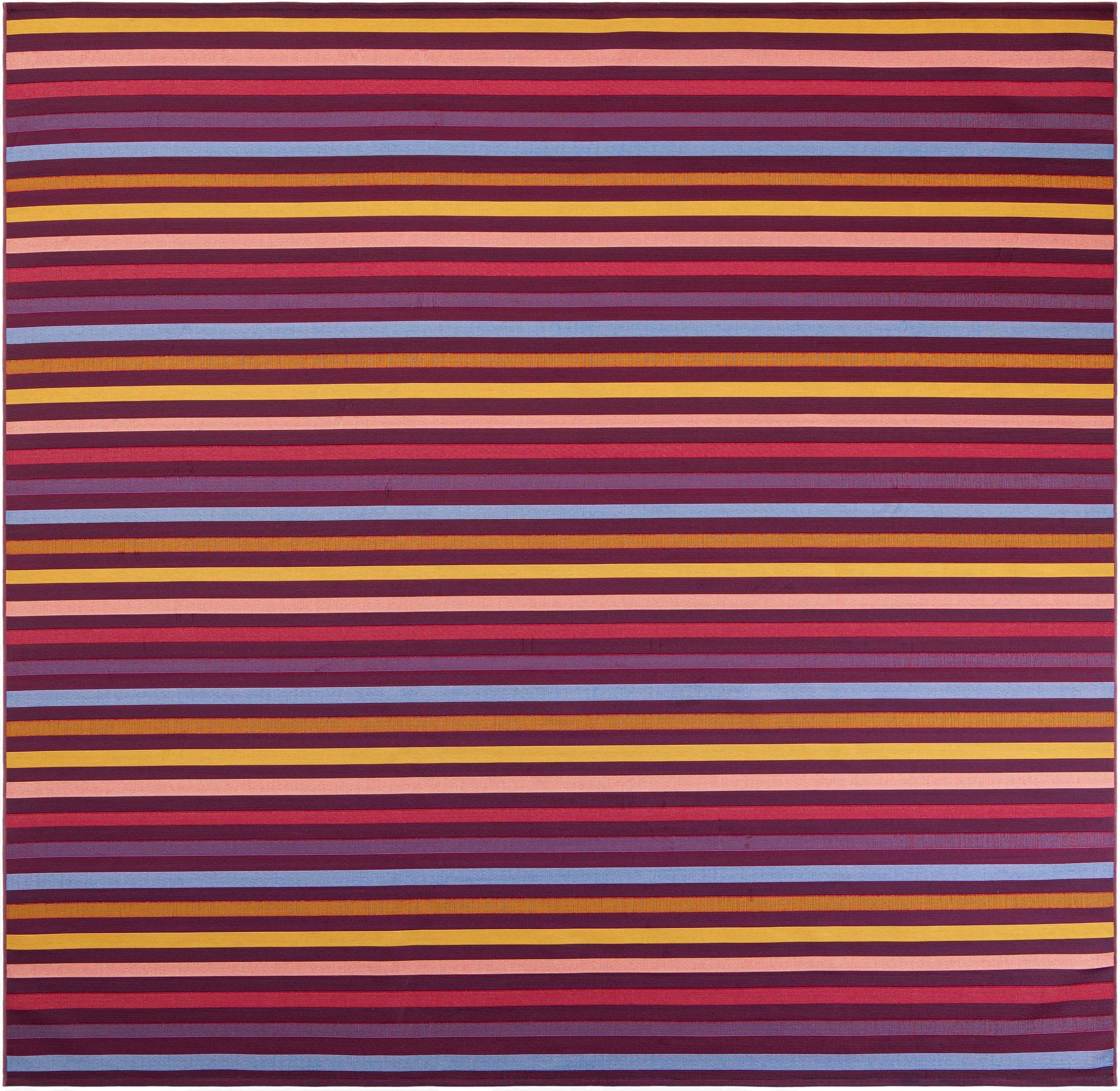 10' x 10'  Washable Striped Indoor / Outdoor Square Rug