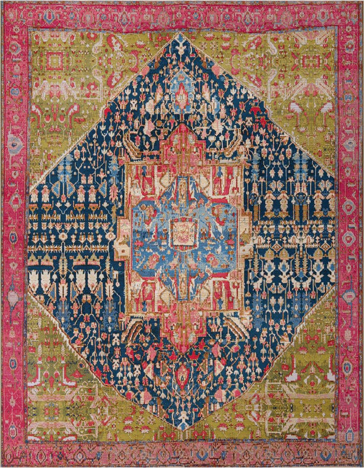Detail image of 10' x 10' Easy-Clean Traditional Indoor / Outdoor Square Rug