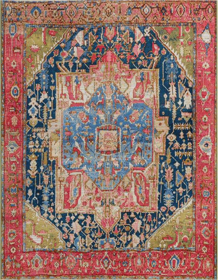 Detail image of 5' 3 x 5' 3 Easy-Clean Traditional Indoor / Outdoor Square Rug