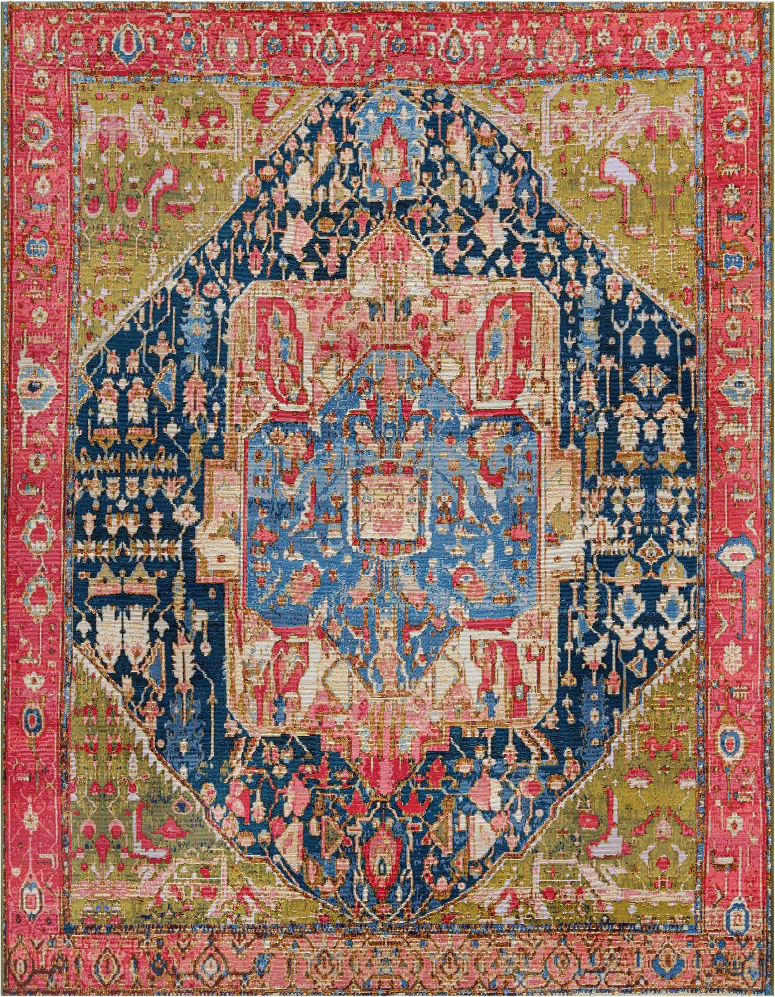 7' 10 x 7' 10 Easy-Clean Traditional Indoor / Outdoor Square Rug