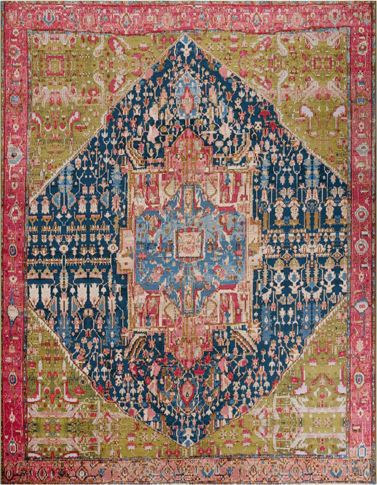 Detail image of 12' x 12' Easy-Clean Traditional Indoor / Outdoor Square Rug