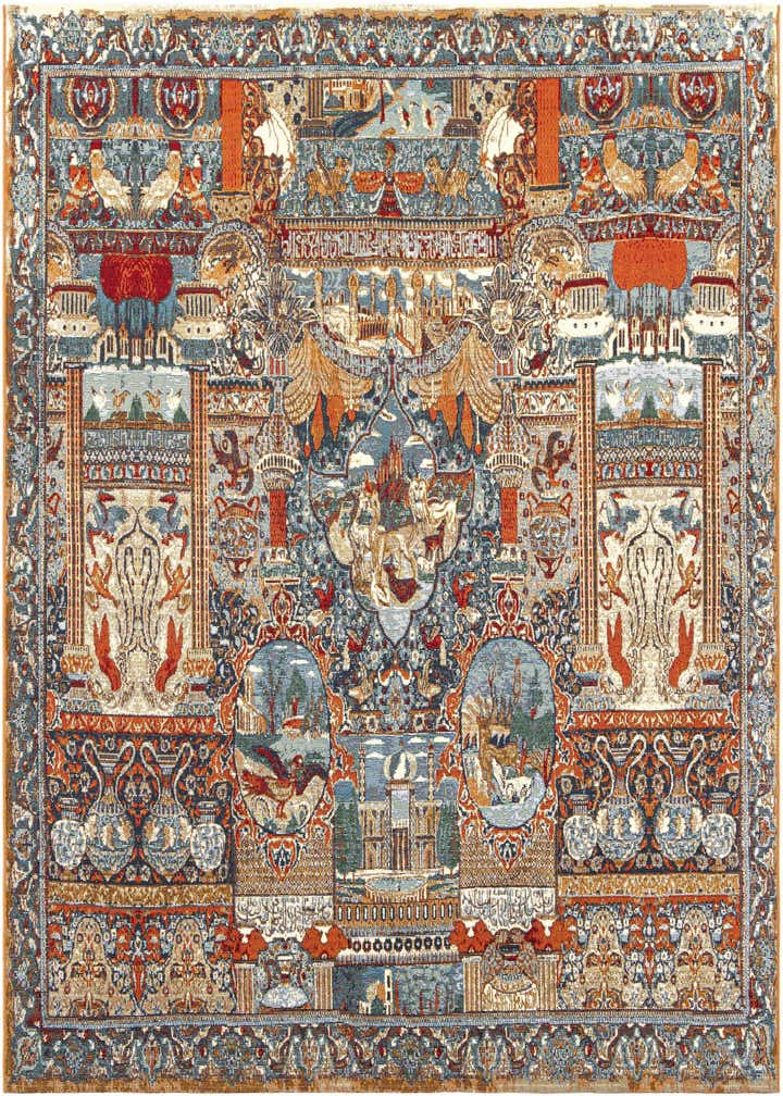 7' 10 x 7' 10 Easy-Clean Traditional Indoor / Outdoor Square Rug