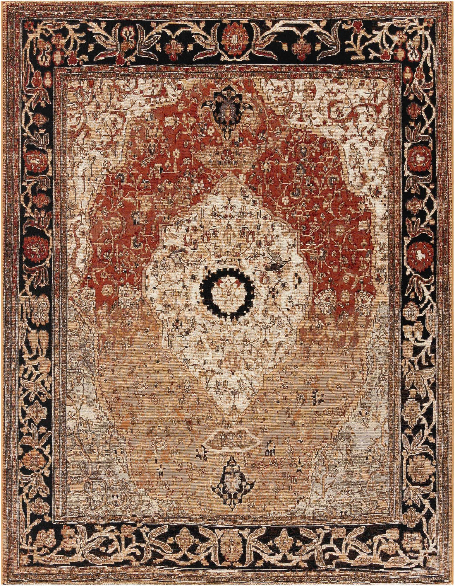 7' 10 x 7' 10 Easy-Clean Traditional Indoor / Outdoor Square Rug