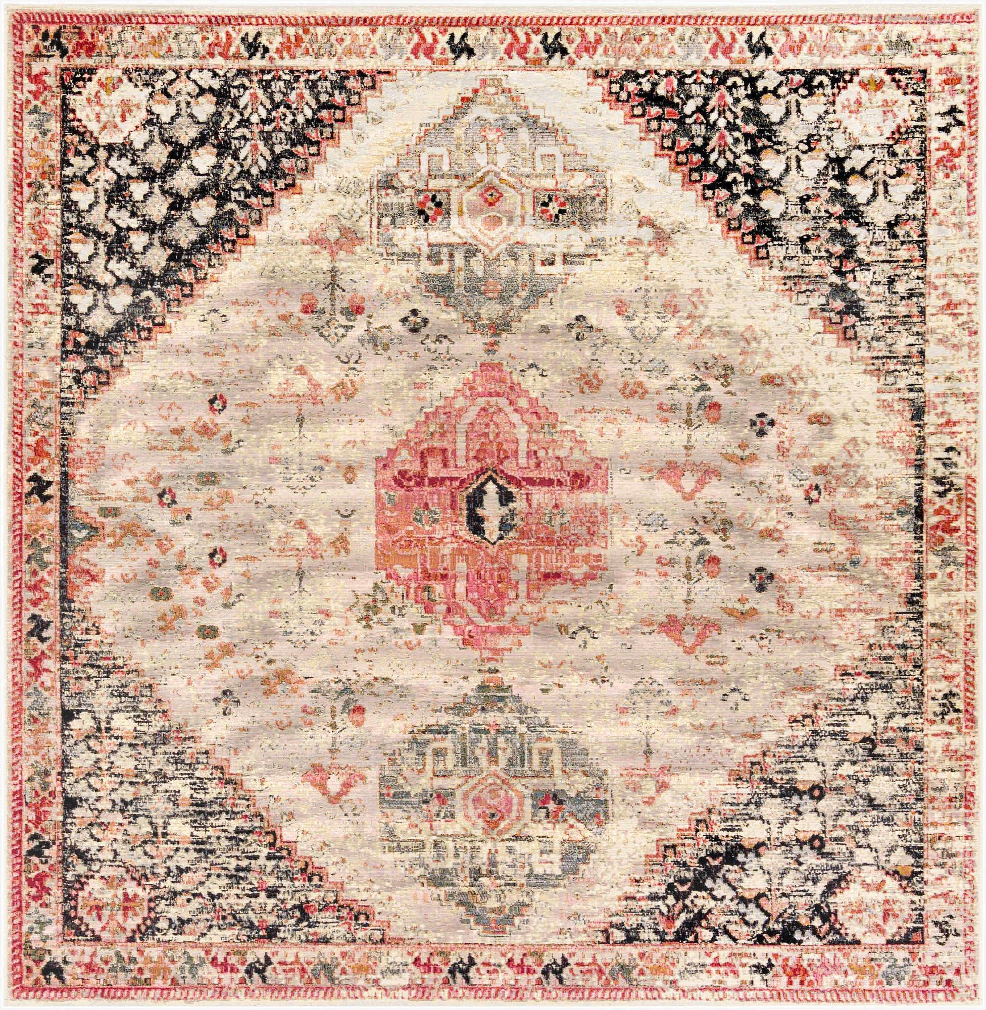 Primary image 10' x 10'  Washable Traditional Indoor / Outdoor Square Rug