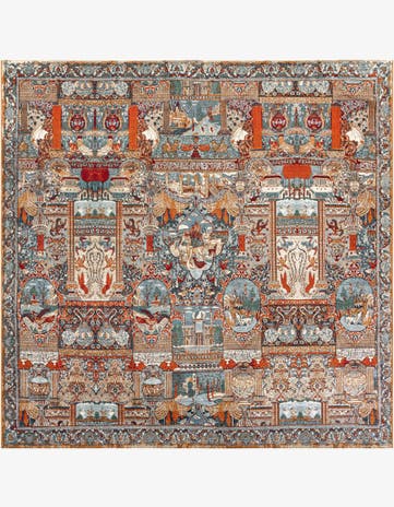 10' x 10' Easy-Clean Traditional Indoor / Outdoor Square Rug