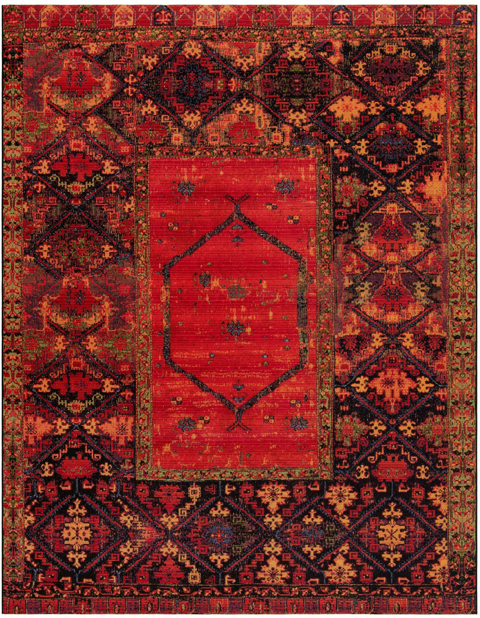 10' x 10' Easy-Clean Tribal Indoor / Outdoor Square Rug