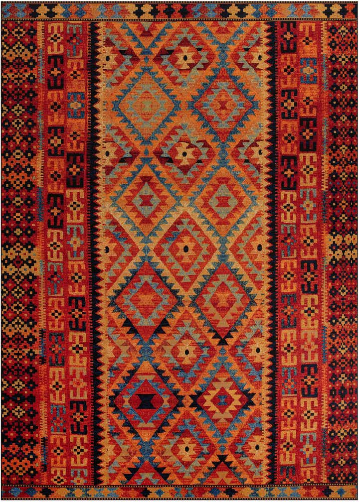 12' x 12' Easy-Clean Tribal Indoor / Outdoor Square Rug
