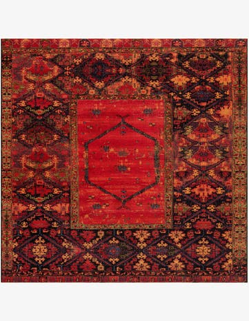 10' x 10' Easy-Clean Tribal Indoor / Outdoor Square Rug