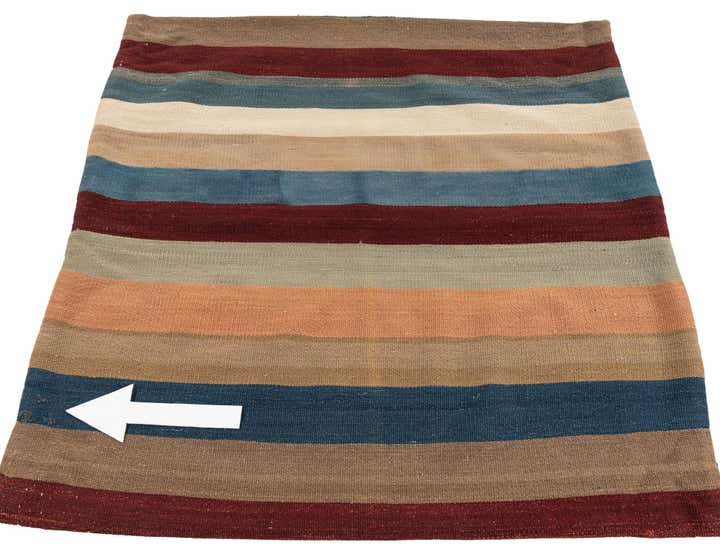 3' 3 x 3' 3 Hand Woven Pillow Wool Square Rug