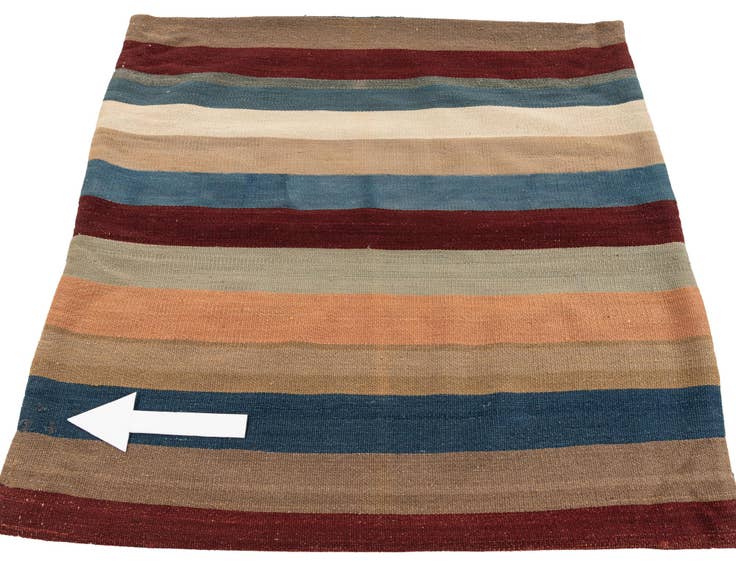 Detail image of 3' 3 x 3' 3 Hand Woven Pillow Wool Square Rug