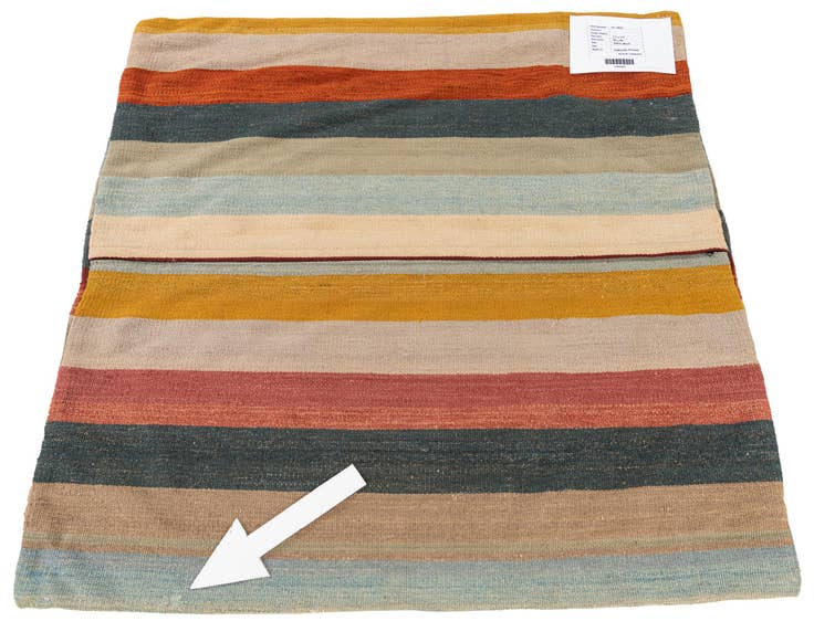 Detail image of 3' 3 x 3' 3 Hand Woven Pillow Wool Square Rug