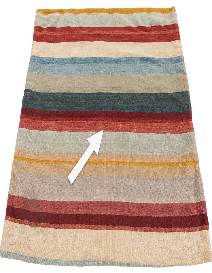 Detail image of 3' 1 x 3' 3  Hand Woven Pillow Wool Square Rug