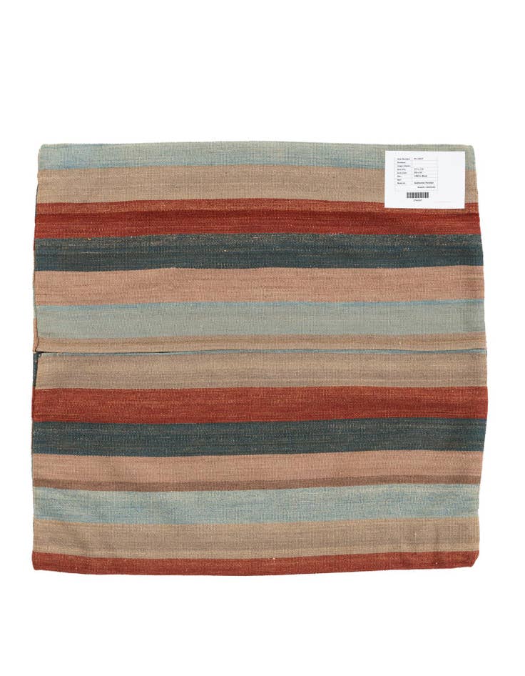 Detail image of 3' 2 x 3' 3 Hand Woven Pillow Wool Square Rug