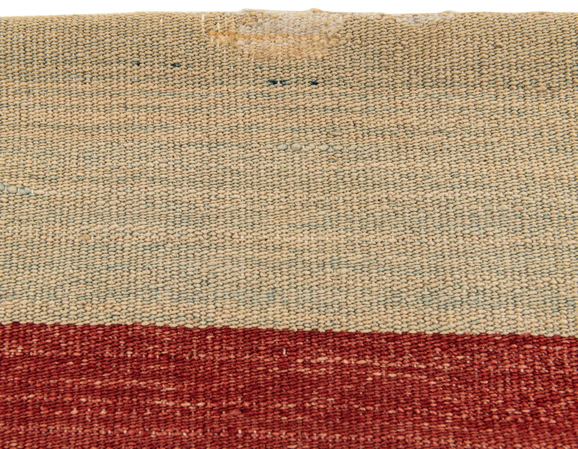 3' 2 x 3' 4 Hand Woven Pillow Wool Square Rug