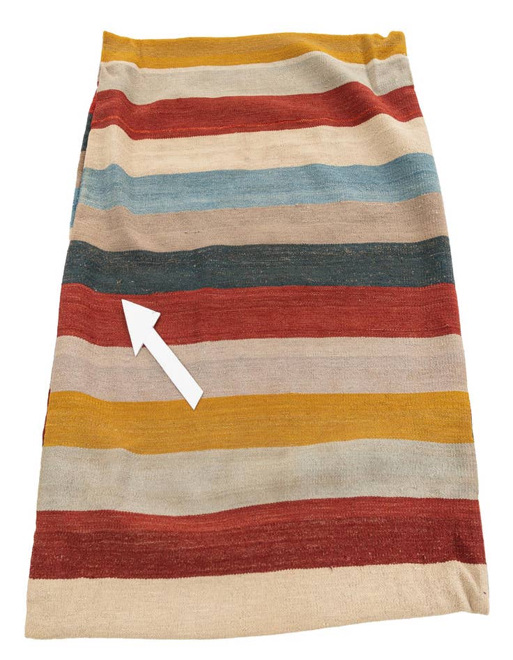 Detail image of 3' 2 x 3' 3  Hand Woven Pillow Wool Square Rug