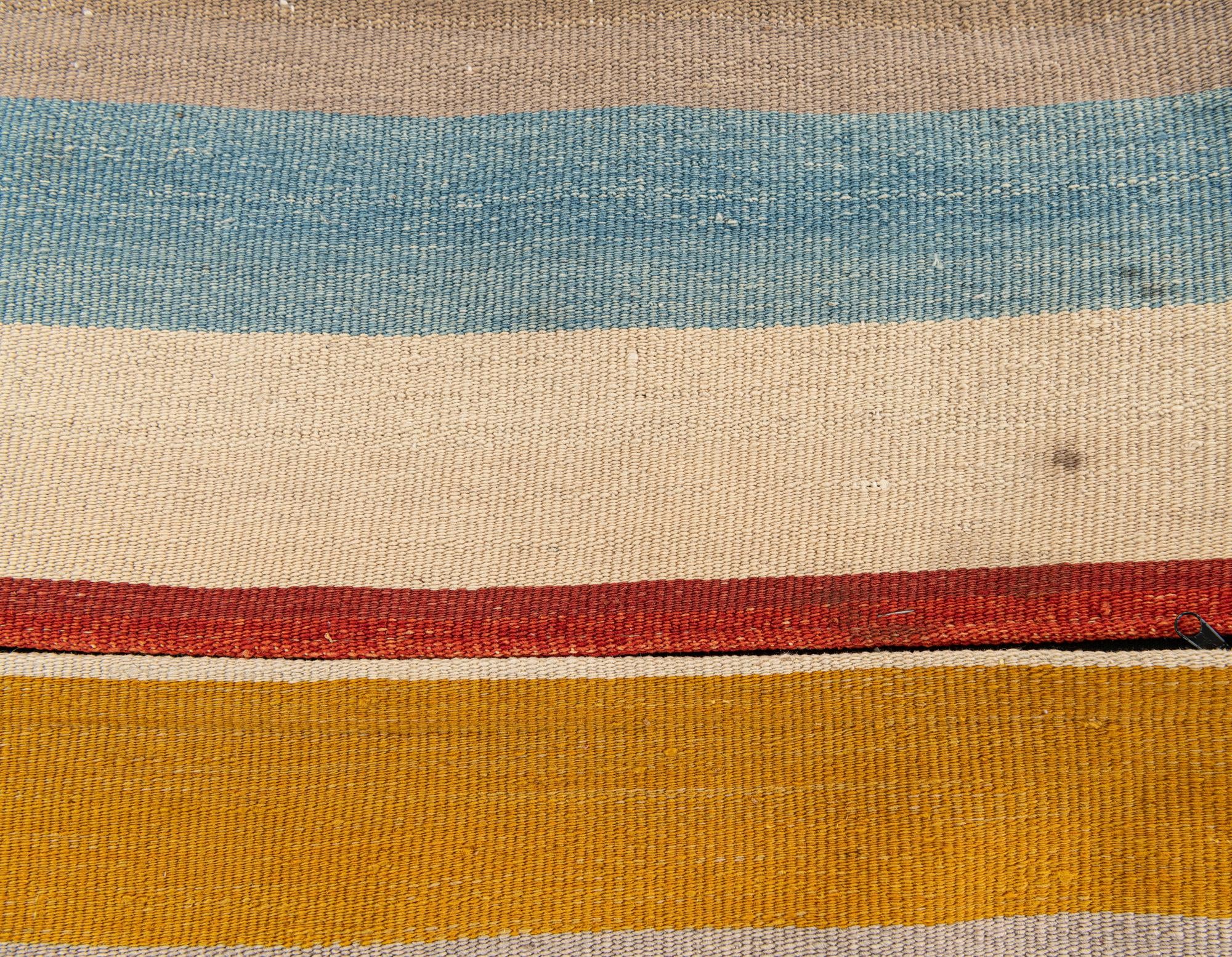 3' 2 x 3' 3 Hand Woven Pillow Wool Square Rug