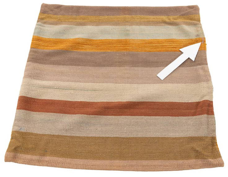 Detail image of 2' 5 x 2' 6 Hand Woven Pillow Wool Square Rug