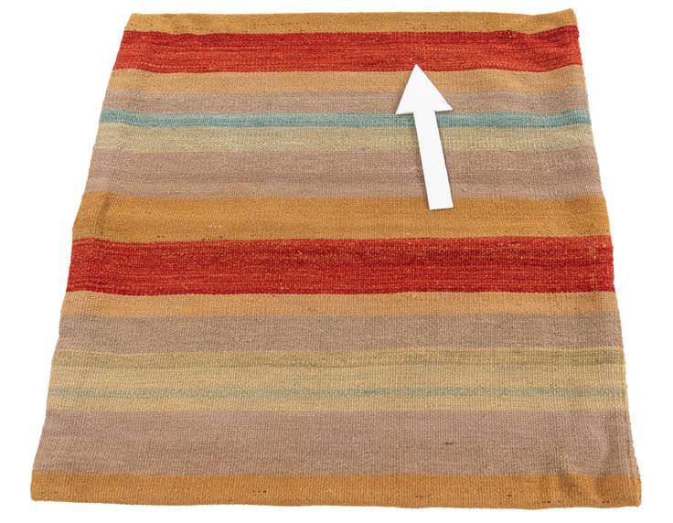 Detail image of 2' 4 x 2' 5 Hand Woven Pillow Wool Square Rug