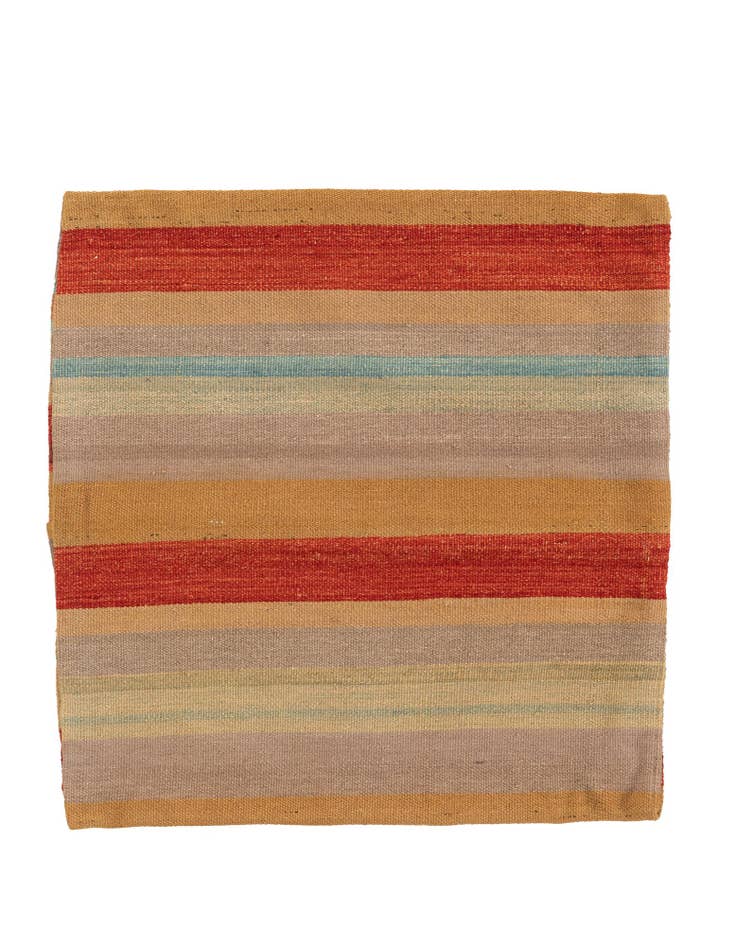 Detail image of 2' 4 x 2' 5 Hand Woven Pillow Wool Square Rug