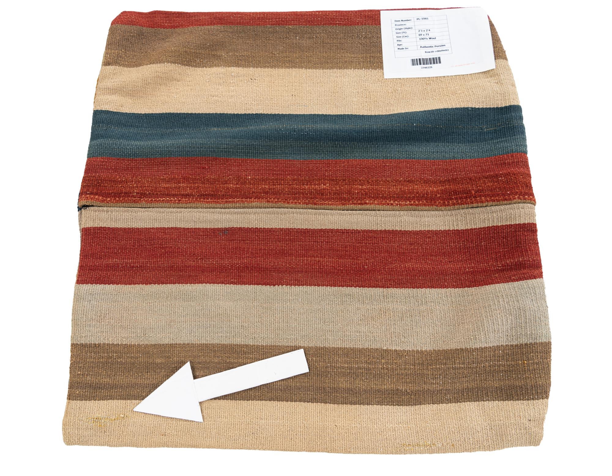 2' 3 x 2' 4 Hand Woven Pillow Wool Square Rug