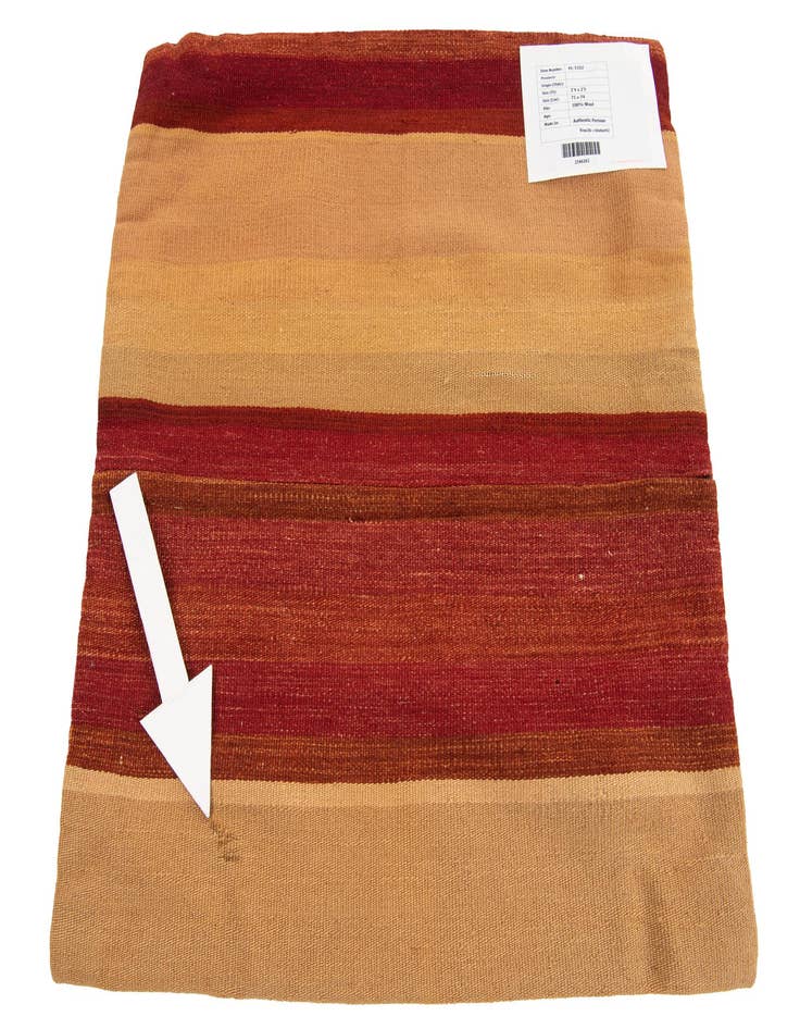 Detail image of 2' 4 x 2' 5 Hand Woven Pillow Wool Square Rug