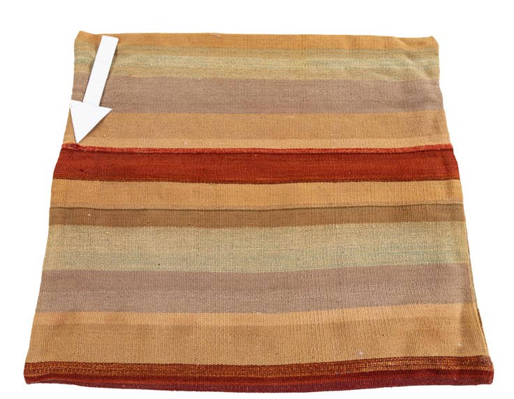 Detail image of 2' 4 x 2' 5 Hand Woven Pillow Wool Square Rug