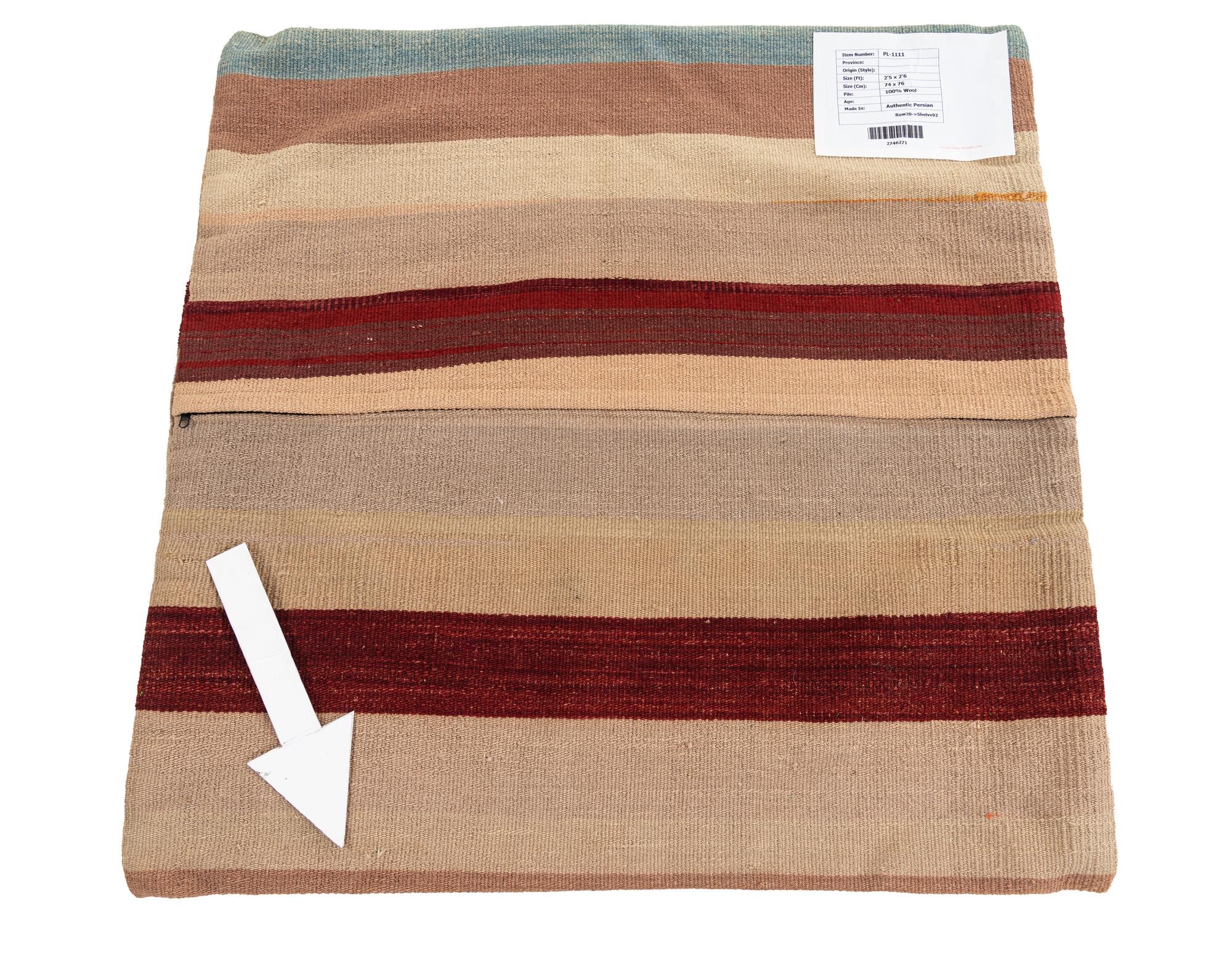 2' 5 x 2' 6 Hand Woven Pillow Wool Square Rug