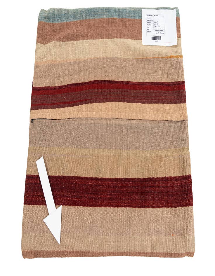 Detail image of 2' 5 x 2' 6 Hand Woven Pillow Wool Square Rug