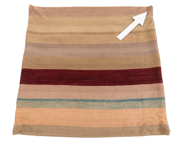 Detail image of 2' 5 x 2' 6 Hand Woven Pillow Wool Square Rug