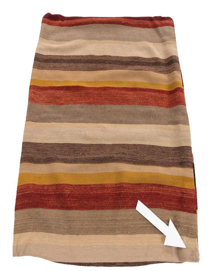 Detail image of 3' 1 x 3' 1  Hand Woven Pillow Wool Square Rug