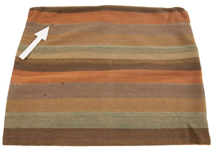 2' 7 x 3' 3 Hand Woven Pillow Wool Square Rug