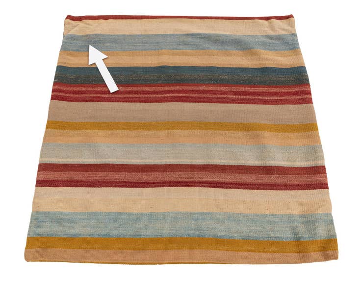 Detail image of 3' 3 x 3' 3 Hand Woven Pillow Wool Square Rug