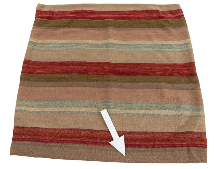 Detail image of 3' 3 x 3' 4 Hand Woven Pillow Wool Square Rug