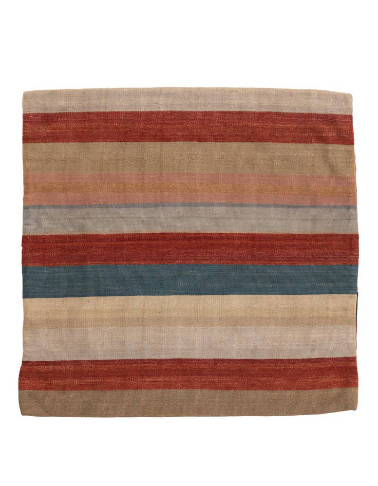 Detail image of 3' 2 x 3' 3 Hand Woven Pillow Wool Square Rug