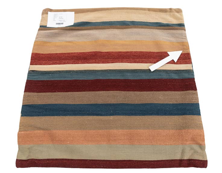 Detail image of 3' 2 x 3' 4 Hand Woven Pillow Wool Square Rug