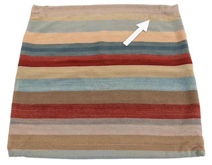 3' 2 x 3' 4 Hand Woven Pillow Wool Square Rug