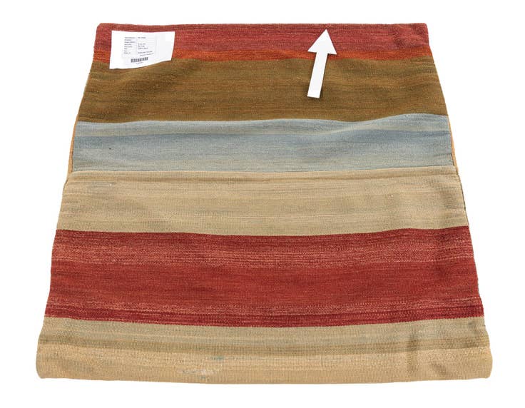 Detail image of 3' 3 x 3' 3 Hand Woven Pillow Wool Square Rug