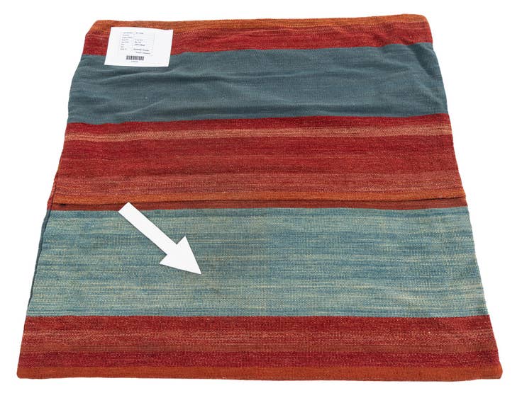 Detail image of 3' 2 x 3' 3 Hand Woven Pillow Wool Square Rug