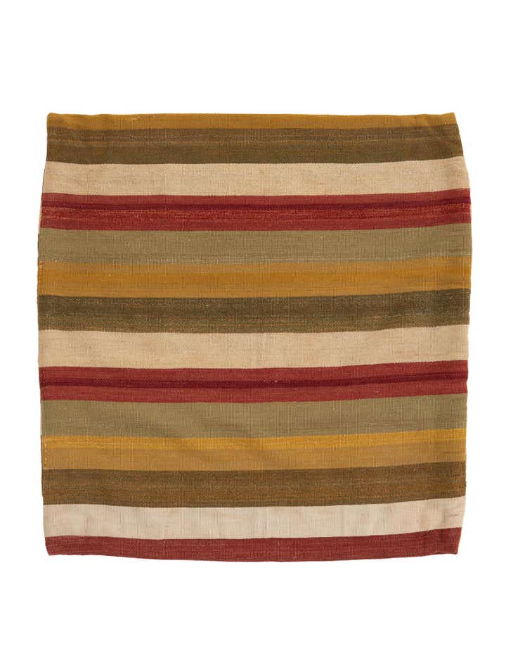 3' 2 x 3' 3 Hand Woven Pillow Wool Square Rug