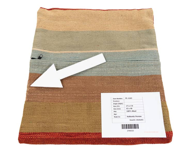 Detail image of 1' 5 x 1' 6 Hand Woven Pillow Wool Square Rug