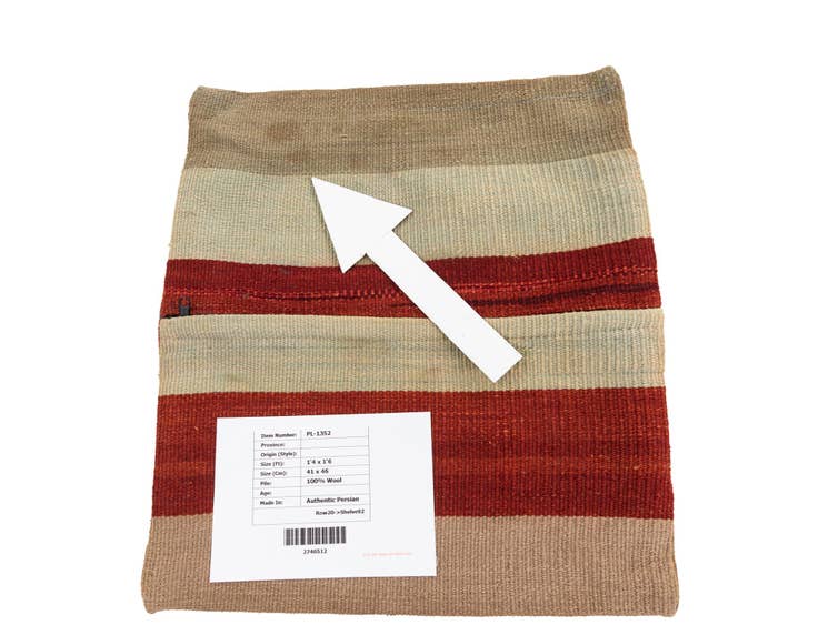 Detail image of 1' 5 x 1' 6 Hand Woven Pillow Wool Square Rug