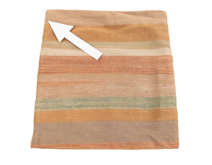 Detail image of 1' 8 x 1' 9 Hand Woven Pillow Wool Square Rug