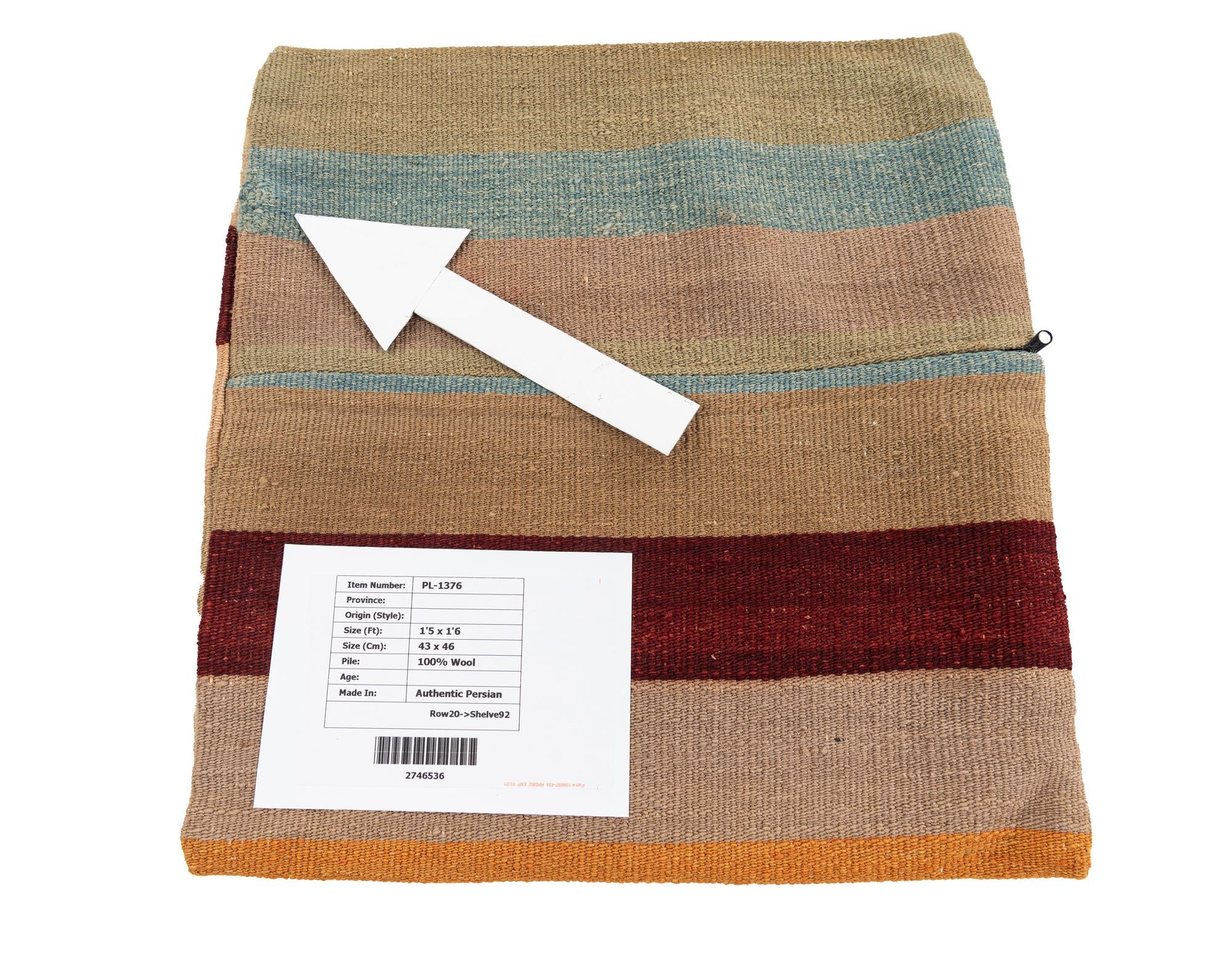 1' 5 x 1' 6 Hand Woven Pillow Wool Square Rug