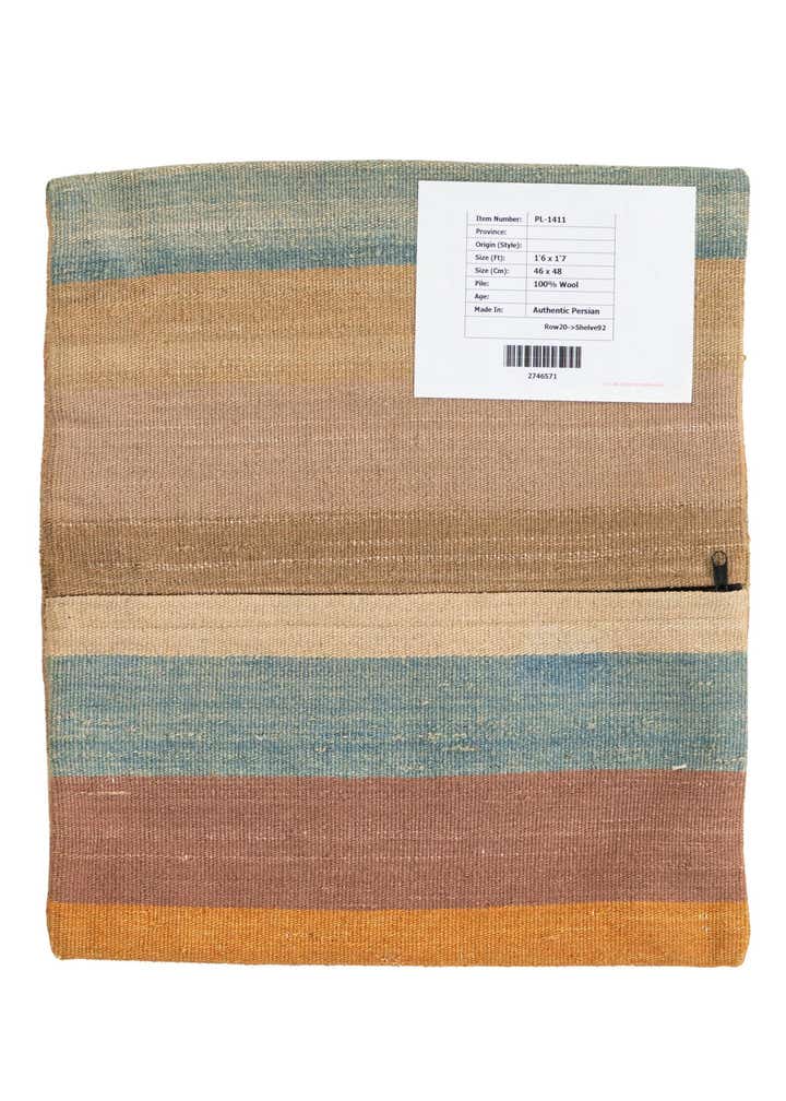 1' 6 x 1' 7 Hand Woven Pillow Wool Square Rug