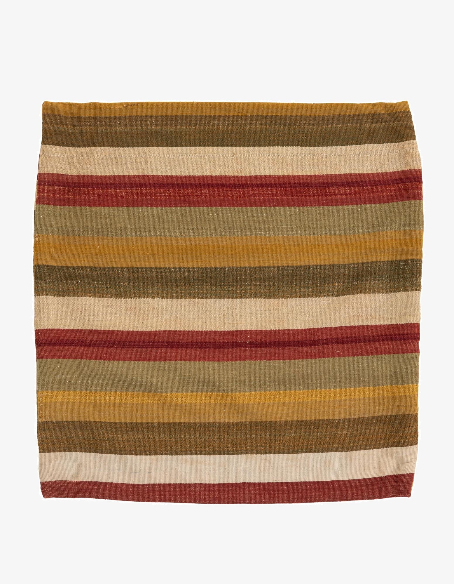 3' 2 x 3' 3  Hand Woven Pillow Wool Square Rug