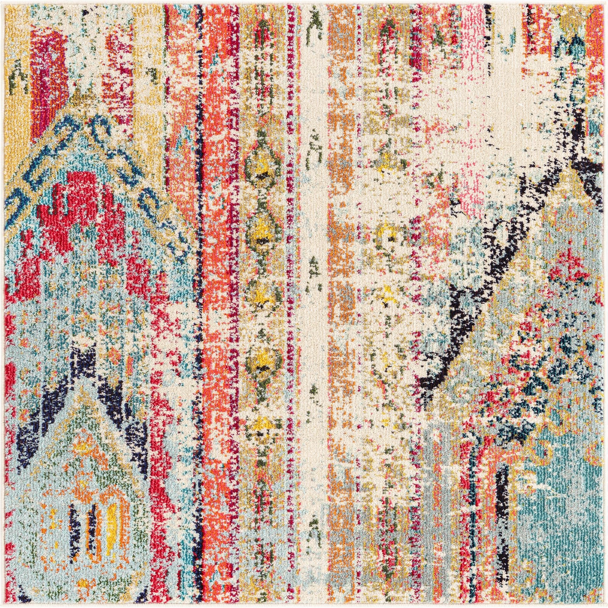 Primary image 4' x 4'  Washable Santa Fe Square Rug