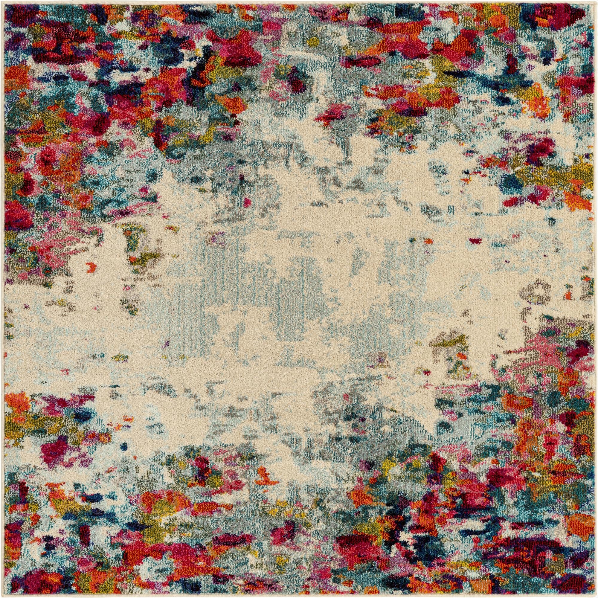 Primary image 5' x 5'  Washable Spectrum Square Rug