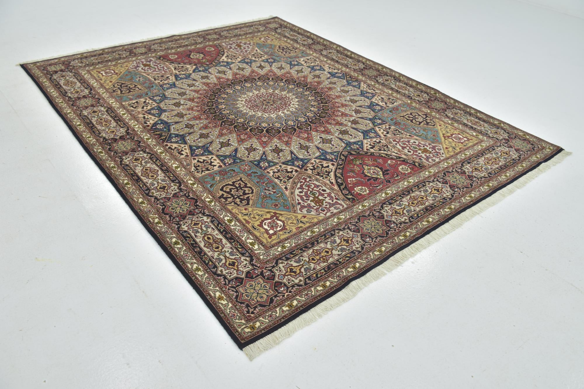 6' 8 x 8' 5 Hand Knotted Tabriz Persian Square Rug