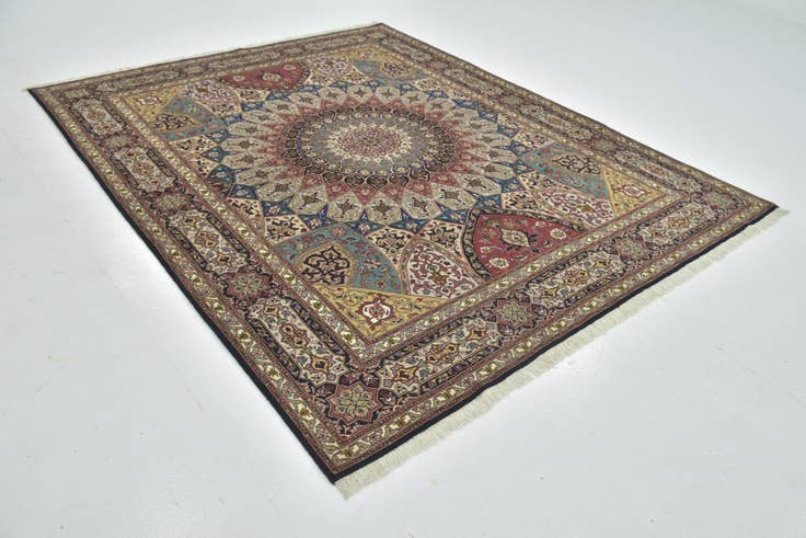 Detail image of 6' 8 x 8' 5 Hand Knotted Tabriz Persian Square Rug